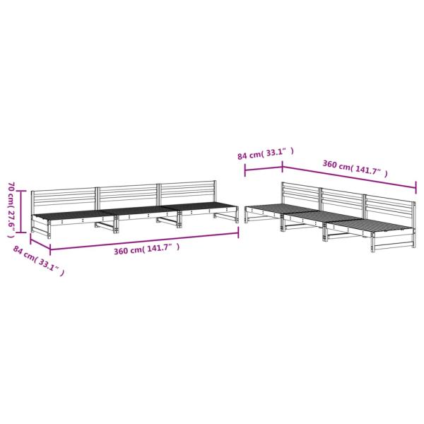 6-tlg. Garten-Lounge-Set Massivholz Douglasie