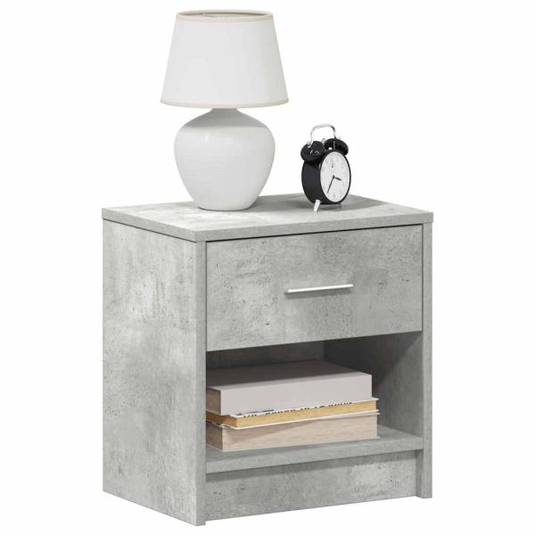 ARDEBO.de - Nachttische 2 Stk. mit Schublade Betongrau 39x28x41 cm