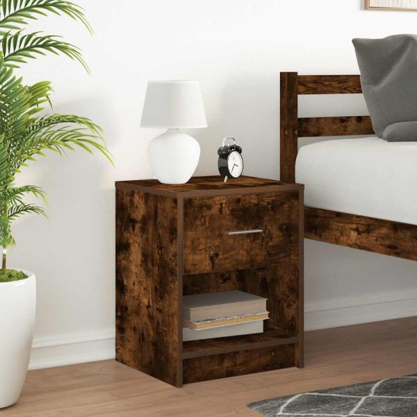 Nachttisch mit Schublade Räuchereiche 40x34x50 cm