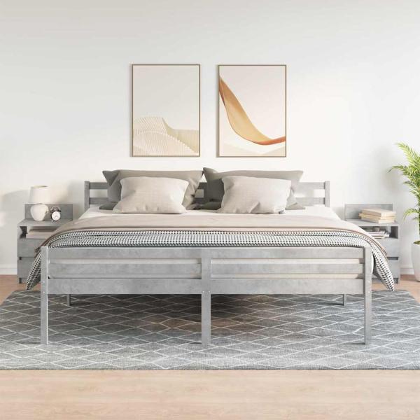Nachttische 2 Stk. mit 2 Schubladen Betongrau 40x33x60 cm