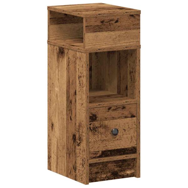 ARDEBO.de - Nachttisch mit Schublade Altholz-Optik 25x31x66 cm