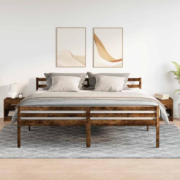 Nachttische 2 Stk. mit Schublade Räuchereiche 39x28x41 cm