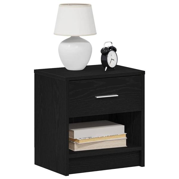 ARDEBO.de - Nachttisch mit Schublade Schwarz 39x28x41 cm