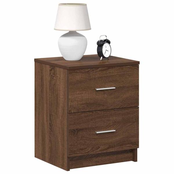 ARDEBO.de - Nachttische 2 Stk. mit 2 Schubladen Eichen-Optik 40x36x50 cm