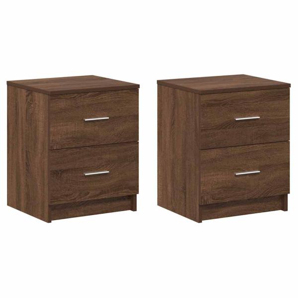 ARDEBO.de - Nachttische 2 Stk. mit 2 Schubladen Eichen-Optik 40x36x50 cm