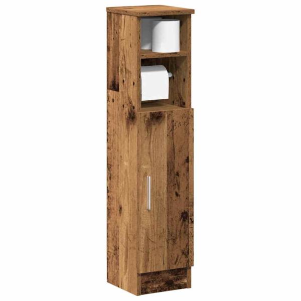 ARDEBO.de - Badezimmerschrank mit Rollenhalter Altholz-Optik 20,5x22x90 cm
