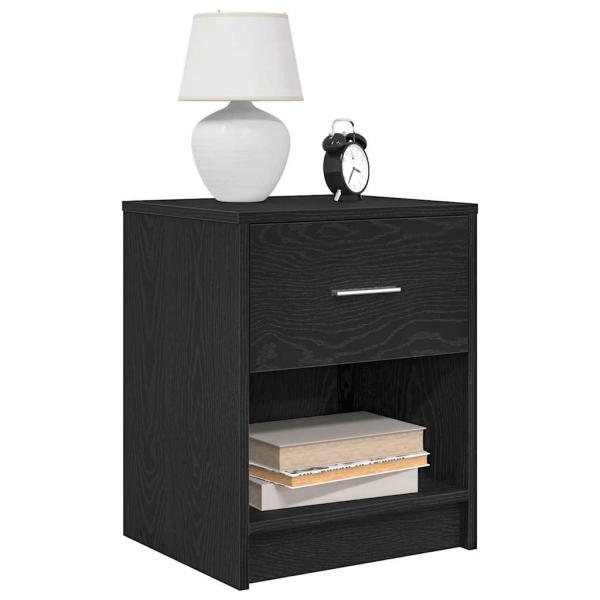 ARDEBO.de - Nachttische 2 Stk. mit Schublade Schwarz 40x34x50 cm