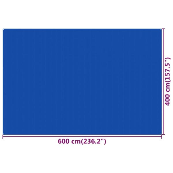 Zeltteppich 400x600 cm Blau HDPE