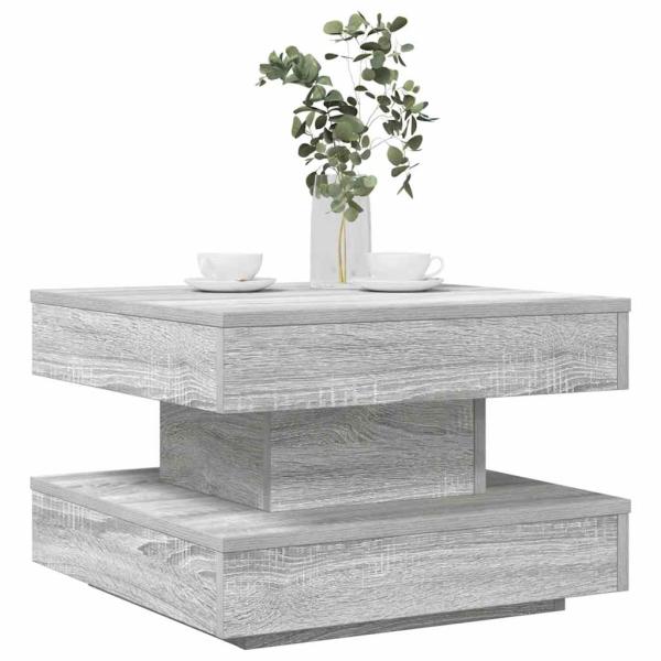 ARDEBO.de - Couchtisch 360-Grad Drehbar Grau Sonoma 50x50x34,5 cm