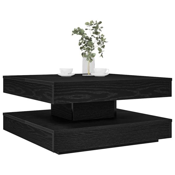 ARDEBO.de - Couchtisch 360-Grad Drehbar Schwarz 70x70x34,5 cm
