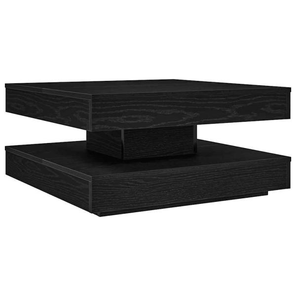 ARDEBO.de - Couchtisch 360-Grad Drehbar Schwarz 70x70x34,5 cm