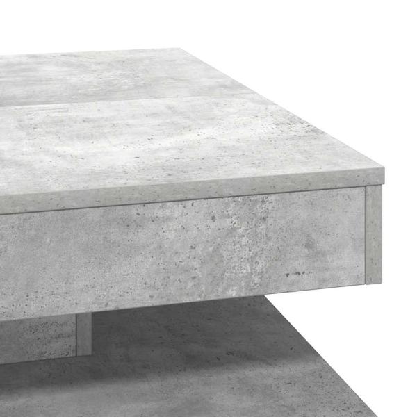 Couchtisch 360-Grad Drehbar Betongrau 70x70x34,5 cm