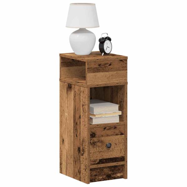 ARDEBO.de - Nachttische 2 Stk. mit Schublade Altholz-Optik 25x31x66 cm