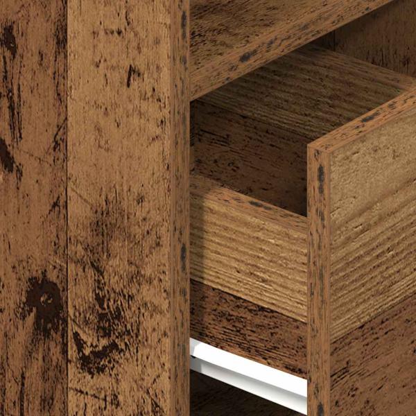Nachttische 2 Stk. mit Schublade Altholz-Optik 25x31x66 cm