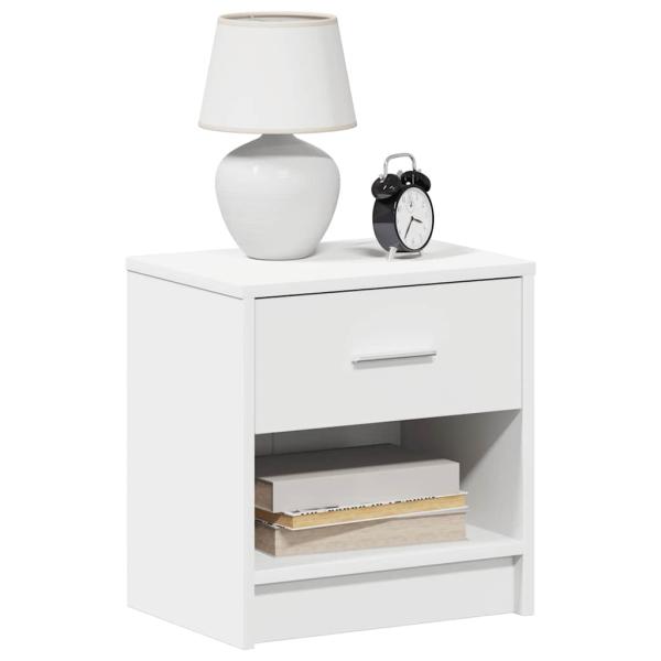 ARDEBO.de - Nachttische 2 Stk. mit Schublade Weiß 39x28x41 cm