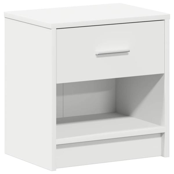 Nachttische 2 Stk. mit Schublade Weiß 39x28x41 cm