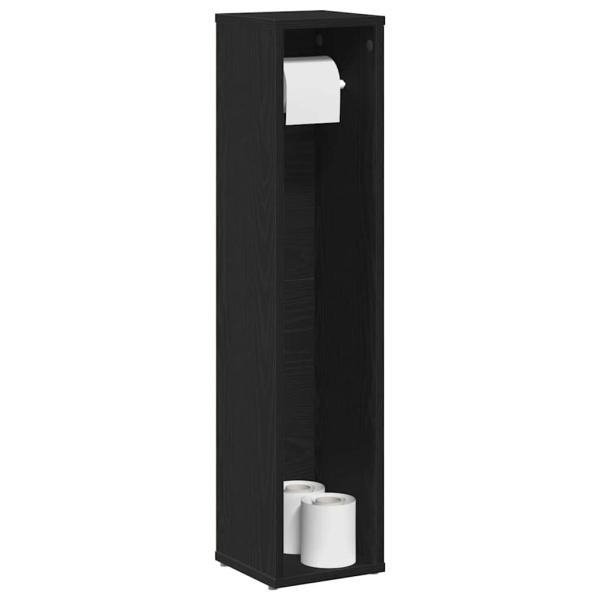 ARDEBO.de - Badezimmerschrank mit Rollenhalter Schwarz 20,5x20x90 cm