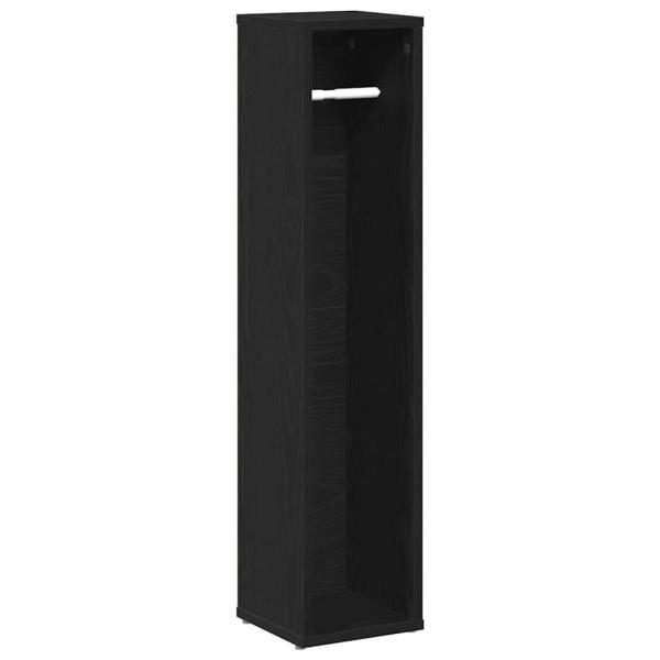 Badezimmerschrank mit Rollenhalter Schwarz 20,5x20x90 cm