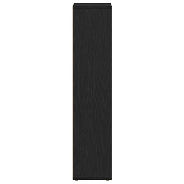 Badezimmerschrank mit Rollenhalter Schwarz 20,5x20x90 cm