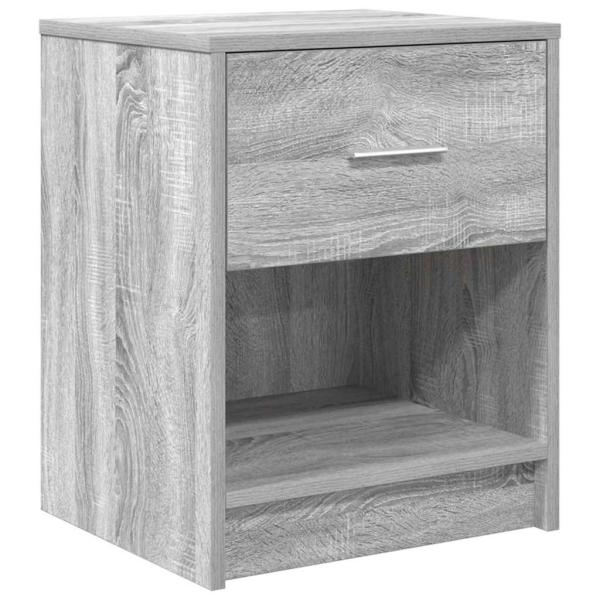 Nachttische 2 Stk. mit Schublade Grau Sonoma 40x34x50 cm