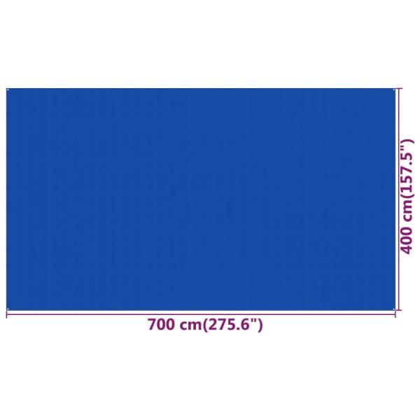 Zeltteppich 400x700 cm Blau HDPE