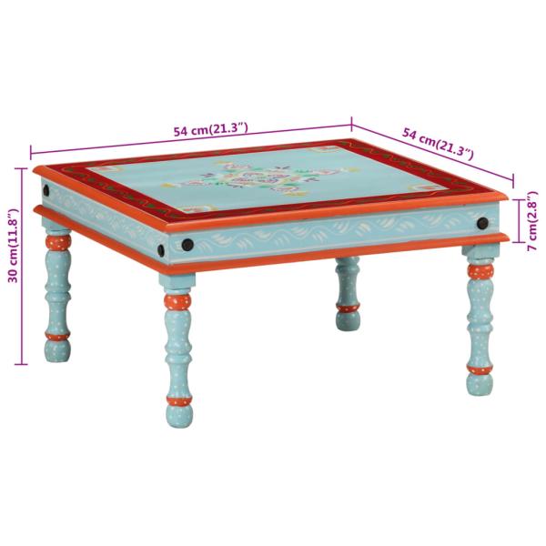 Couchtisch Blau Handbemalt Massivholz Mango
