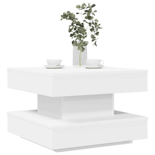 ARDEBO.de - Couchtisch 360-Grad Drehbar Weiß 50x50x34,5 cm