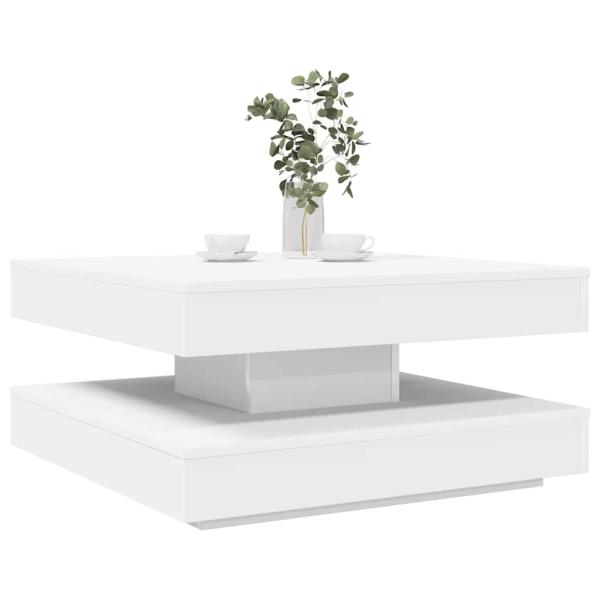 ARDEBO.de - Couchtisch 360-Grad Drehbar Weiß 70x70x34,5 cm