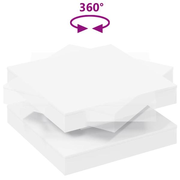 Couchtisch 360-Grad Drehbar Weiß 70x70x34,5 cm