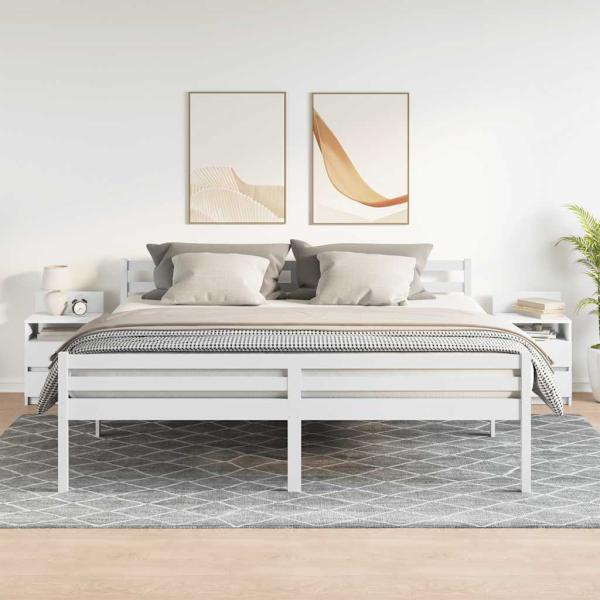 Nachttische 2 Stk. mit 2 Schubladen Weiß 40x33x60 cm