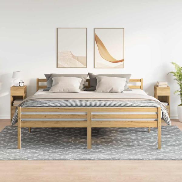 Nachttische 2 Stk. mit Schublade Artisan-Eiche 25x31x66 cm