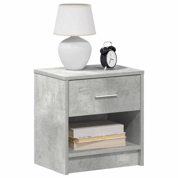 ARDEBO.de - Nachttisch mit Schublade Betongrau 39x28x41 cm