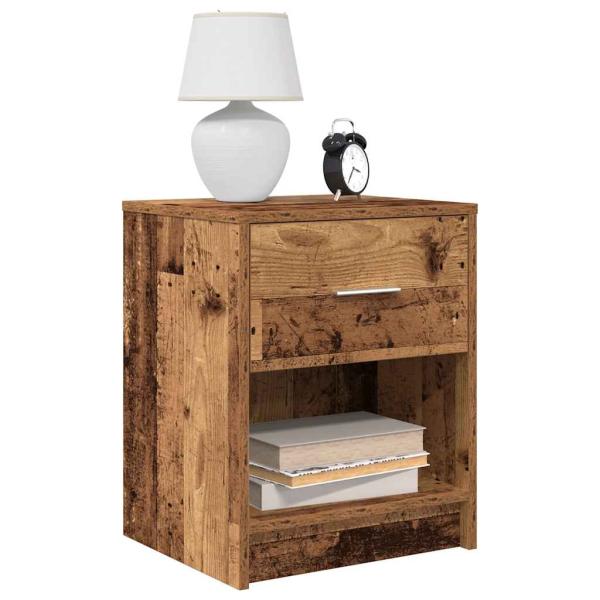 ARDEBO.de - Nachttisch mit Schublade Altholz-Optik 40x34x50 cm
