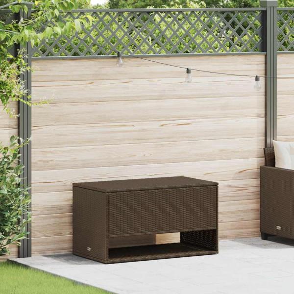 ARDEBO.de - Outdoor-Kissenbox Braun 100x55x55,5 cm Poly Rattan