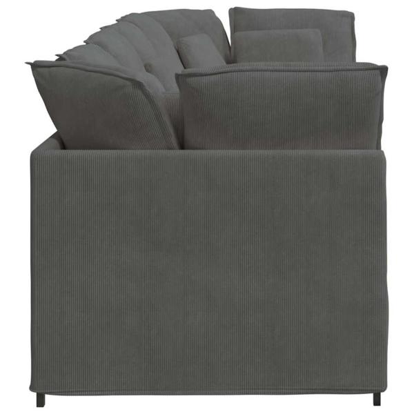Modulares Sofa mit Kissen Cordstoff Dunkelgrau
