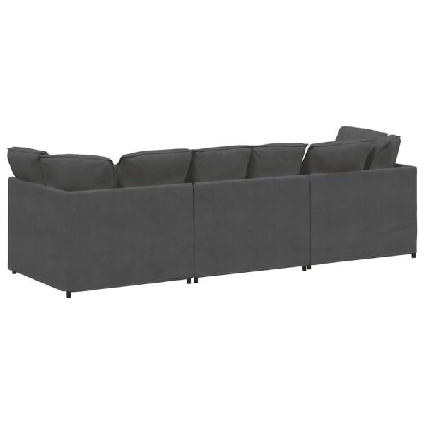 Modulares Sofa mit Kissen Cordstoff Dunkelgrau