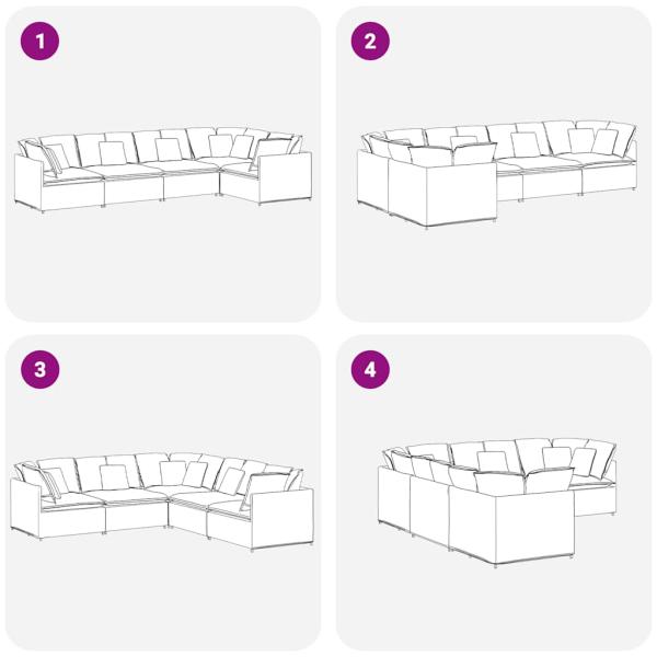 Modulares Sofa mit Kissen Samt Dunkelgrau