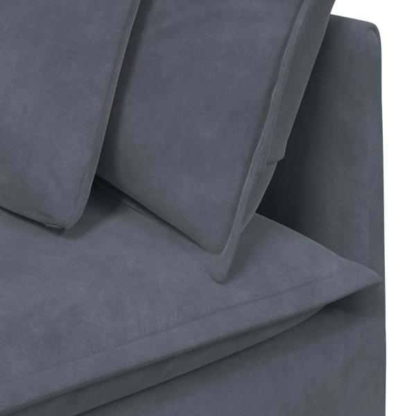 Modulares Sofa mit Kissen Samt Dunkelgrau