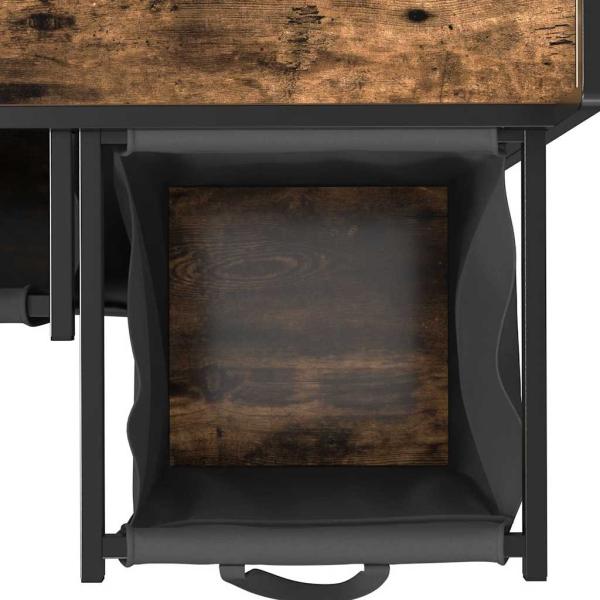 Wäschekorb 3 Fächer mit Ablage Räuchereiche