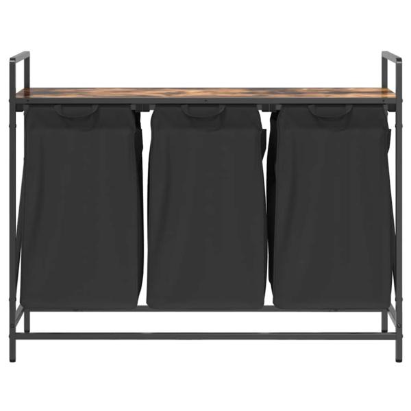 Wäschekorb 3 Fächer mit Ablage Räuchereiche