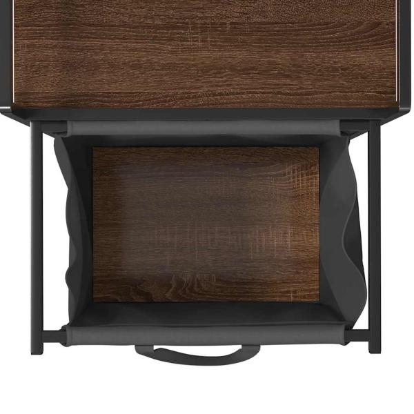 Wäschekorb 1 Fach mit Ablage Braun Eichen-Optik