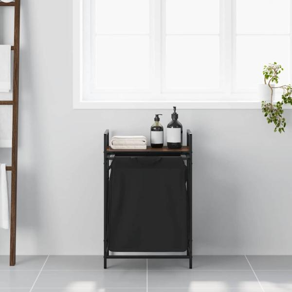 Wäschekorb 1 Fach mit Ablage Braun Eichen-Optik