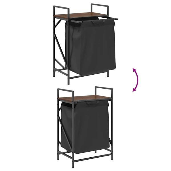 Wäschekorb 1 Fach mit Ablage Braun Eichen-Optik