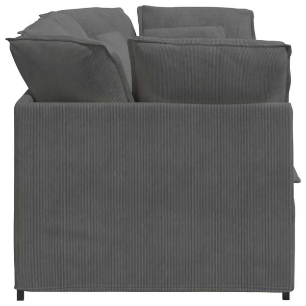 Modulares Sofa mit Kissen Cordstoff Dunkelgrau