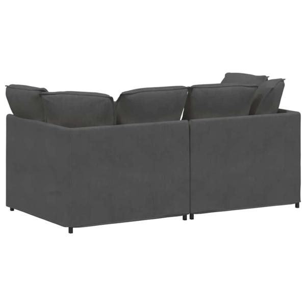 Modulares Sofa mit Kissen Cordstoff Dunkelgrau