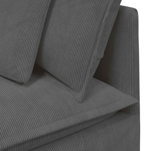 Modulares Sofa mit Kissen Cordstoff Dunkelgrau