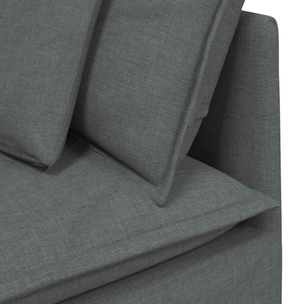 ARDEBO.de - Modulares Sofa mit Fußhocker Kissen Stoff Dunkelgrau