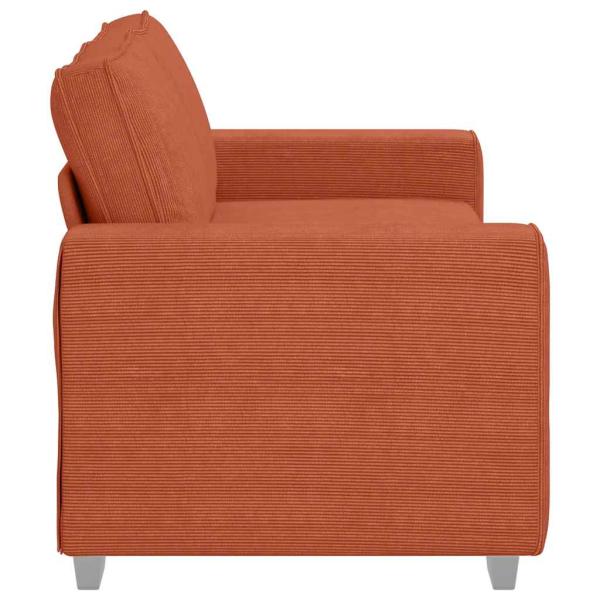 Zweisitzer-Sofa Rot Orange 140 cm Cordstoff
