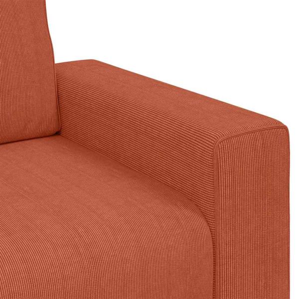 Zweisitzer-Sofa Rot Orange 140 cm Cordstoff