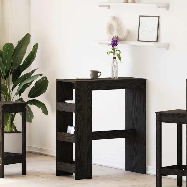 ARDEBO.de - Bartisch mit Regal Schwarz Eichen-Optik 90x40x103,5 cm